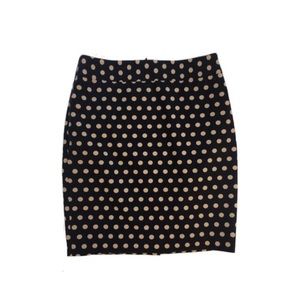 Ann Taylor Loft Black/ Tan Polka Dot Skirt